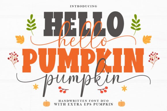 Hello Pumpkin Duo Typeface for Editorial Design